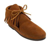 Minnetonka Women's Classic Fringe Hardsole Boots 8.5 M Brown
