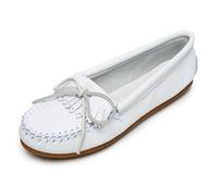 Minnetonka Women's Deerskin Soft-T Moccasin,White Deerskin,7.5 M US