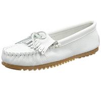 Minnetonka Women's Deerskin Soft-T Moccasin,White Deerskin,8.5 M US