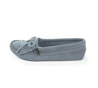 Minnetonka Women's Kilty Soft Leather Sole Moccasin, Storm Blue, 8.5