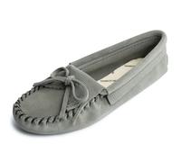 Minnetonka Damen Kilty Suede Softsole Mokassin, Storm Blue, 40 EU