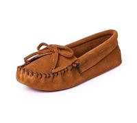 Minnetonka Women's Kilty Suede Softsole Moccasin,Brown,6.5 M US