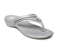 Minnetonka Women's Silverthorne Prism Sandal, Grey, 11 M
