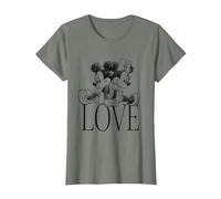 Minnie And Mickey Mouse Love T-Shirt, Damen, Heidekraut/Armeegrün, M