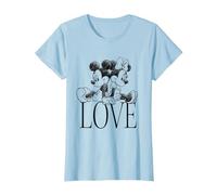 Minnie And Mickey Mouse Love T-Shirt, Damen, Himmelblau, M