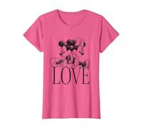 Minnie And Mickey Mouse Love T-Shirt, Damen, Rosa Meliert, L