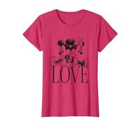 Minnie And Mickey Mouse Love T-Shirt, Damen, Rot Meliert, XL