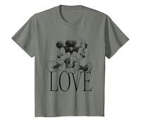 Minnie And Mickey Mouse Love T-Shirt, Kinder, Heidekraut/Armeegrün, 152