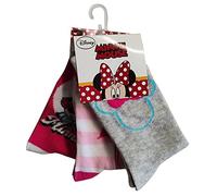 Minnie Disney Maus Socken Strümpfe Söckchen Mode mit bunten Motiven für Kinder, Mädchen und Jungen (Rosa, Pink, Grau, 23/26)