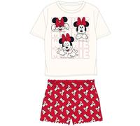 Minnie Maus, Lilo und Stitch Schlafanzug Damen Snoopy Frauen Pyjama Set Kurzarm Nachthemd Oberteil Hose Sommer Freizeitanzug Gr. S M L XL (DE/NL/SE/PL, Alphanumerisch, XL, Regular, Regular, Rot)
