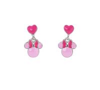 Minnie Mouse 925 Sterling Silber Ohrringe mit rosa Emaille One Size Sterling Silber Ohne Edelstein