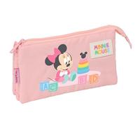safta Minnie Mouse Baby Federmäppchen, dreifach, für Kinder, ideal für Kinder im Schulalter, bequem und vielseitig, Qualität und Widerstandsfähigkeit, 22 x 3 x 12 cm
