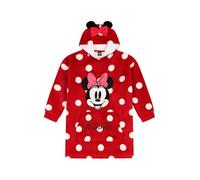 Minnie Mouse Damen und Mädchen, passender, vollständig gefütterter Luxus-Fleece-Kapuzenpullover, übergroße Decke, rot, 4-7 Years Plus