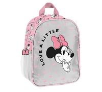 Minnie Mouse Disney Rucksack Kinder Schultasche Kindergarten mit Aufdruck Kinderrucksack für Mädchen Kinder Geschenk inkl. leuchtende Anhänger