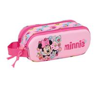 safta Minnie Mouse Doppelmäppchen, 3D-Federmäppchen für Kinder, ideal für Kinder im Schulalter, bequem und vielseitig, Qualität und Widerstandsfähigkeit, 21 x 6 x 8 cm