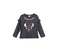 Minnie Mouse Kinder Langarm-Shirt Mädchen Longsleeve Oberteil, Farbe:Grau, Größe Kids:116