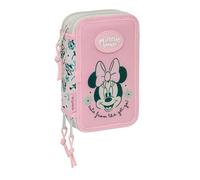 Minnie Mouse MINTY Schulmäppchen mit 37 Utensilien, Kindermäppchen, ideal für Kinder von 5 bis 14 Jahren, bequem und vielseitig, Qualität und Widerstandsfähigkeit, 12,5 x 5,5 x 19,5 cm