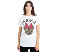 Minnie Mouse Mother's Day Leopard Print Mama Ladies T Shirt, White, X-Large