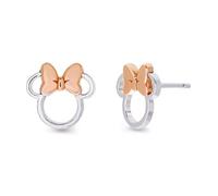 Minnie zweifarbig beschichtete Silhouetten-Ohrstecker, One Size, Messing, Kein Edelstein
