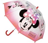 Minnie-Regenschirm mit Minnie-Blase, mit Minnie-Maus-Design, sichere manuelle Öffnung und robuste Struktur für Mädchen, die den Regen lieben, im Disney-Stil, Minnie, T45C:45 CM, Lizenzprodukt