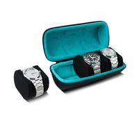 MINOIC Uhrenbox - Uhrenrolle 3 Uhren für Elegante Aufbewahrung - Kompaktes Uhrenetui für Reisen - Uhren Aufbewahrungsbox Hochwertig - Uhrenrolle für Männer