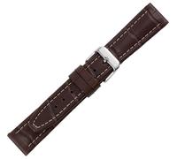 Minott Chrono > Uhrenarmband braun Leder Krokooptik helle Naht Verlauf