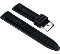 Minott Ersatzband Uhrenarmband Silikon Band schwarz glatt 25537S