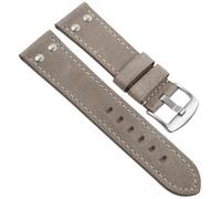 Minott Ersatzband Uhrenarmband Vintage Look Leder Band Grau 24030S