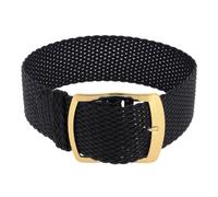 Minott Perlon Uhrenarmband 16mm schwarz geflochten Perlon Dornschließe