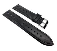 Minott Racing Uhrenarmband Rindsleder mit Lochmuster schwarz/ Grau 22205S