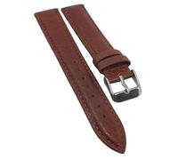 Minott Uhrenarmband braun genarbtes Leder gepolstert Ton in Ton Naht