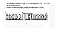 Minott Uhrenarmband Edelstahl bicolor gerader Anstoß Faltschließe