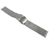 Minott Uhrenarmband Edelstahl Milanaise > silberfarben grobes Geflecht