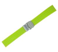 Minott Uhrenarmband grün Silikon weich Sicherheitsschließe silbern