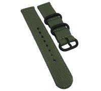 Minott Uhrenarmband grün Textil gleichlaufend Metallschlaufen
