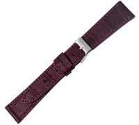 Minott Uhrenarmband Kalbsleder bordeaux Ton in Ton Naht Krokooptik