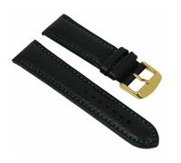 Minott Uhrenarmband Kalbsleder schwarz mit grüner Naht 27448G