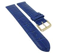 Minott Uhrenarmband Leder blau mit Alligatorprägung 28372