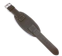 Minott Uhrenarmband Leder dunkelbraun mit Unterlage sehr weich 21489S