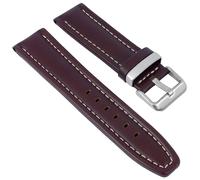 Minott Uhrenarmband Leder glatt dunkelbraun mit Kontrastnaht 29938