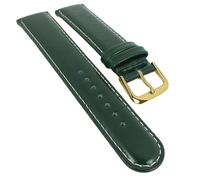 Minott Uhrenarmband Leder glatt grün mit Kontrastnaht 29501
