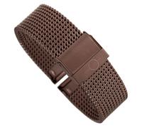 Minott Uhrenarmband Milanaise Edelstahl glänzend braun 30681