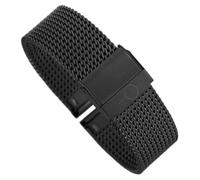 Minott Uhrenarmband Milanaise Edelstahl glänzend schwarz 30679