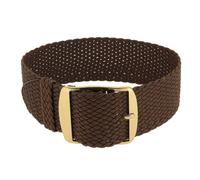 Minott Uhrenarmband mit Dornschließe in braun geflochten Perlon 32993