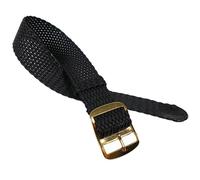 Minott Uhrenarmband Perlon / Textil Durchzugsband schwarz 23268G