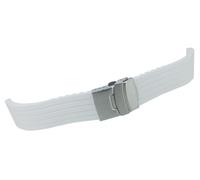 Minott > Uhrenarmband Silikon weiß weich > Sicherheitsschließe silbern