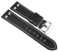 Minott Vintage Look Uhrenarmband Leder Band schwarz 24031