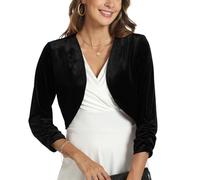 MINTLIMIT Cardigan Damen Bolero Strickjacke 3/4 Ärmel Regular Fit Oberteil Offene Samt Jacke