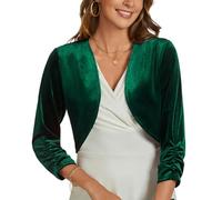 MINTLIMIT Cardigan Damen Bolero Strickjacke 3/4 Ärmel Regular Fit Oberteil Offene Samt Jacke
