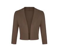 MINTLIMIT Cardigan Noos Strickjacke Damen Kurz V-Ausschnitt Langarmshirt Basic Bolerojacke Freizeit Boleroshrug (Helle Kaffee XL)